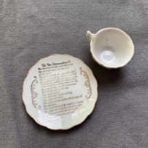10 commandment cup and saucer- miniature