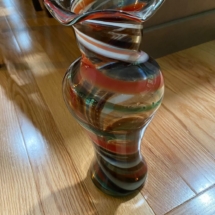 Hand blown glass vase, no signature. 