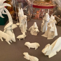 Porcelain origami nativity set