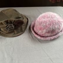 Kangol hat and Barbour hat