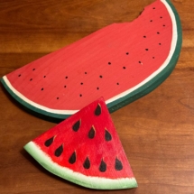 Wooden watermelon slices