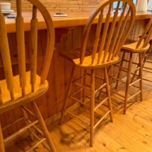 Four oak bar stools