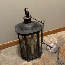 Punched tin entryway lantern