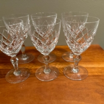 6 Orrefors Karolina pattern crystal goblets. Signed