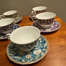 Set of 5 Marco Polo cups and saucers
