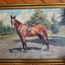 Lovely vintage horse oil painting by Ole Larsen 1930’s