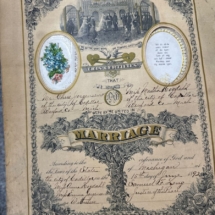Antique marriage certificate