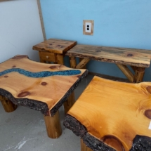 Hand crafted raw edge tables