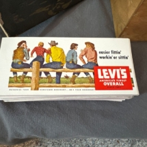 Whole stack of various Levi’s advertising cards