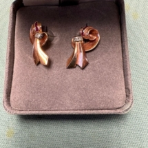 Rose gold, ruby and diamond earrings