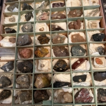 Large double layer box of mineral specimens
